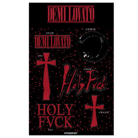 HOLY FVCK STICKER PACK - dimensions