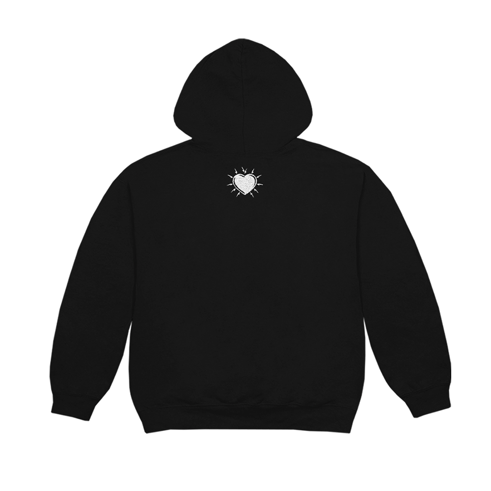 Heart Attack Anniversary Black Hoodie Back