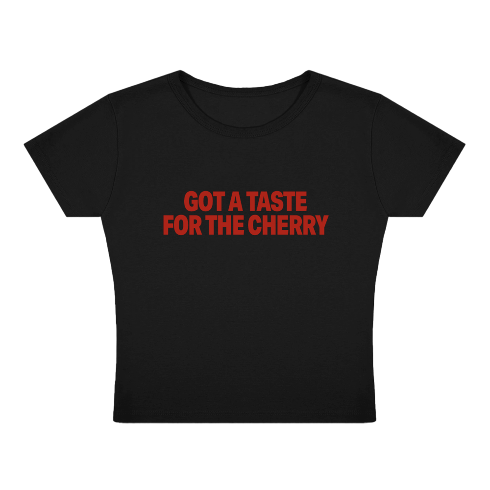TASTE FOR THE CHERRY BABY TEE (BLACK) FRONT