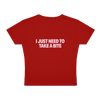 TAKE A BITE CHERRY RED TEE BACK