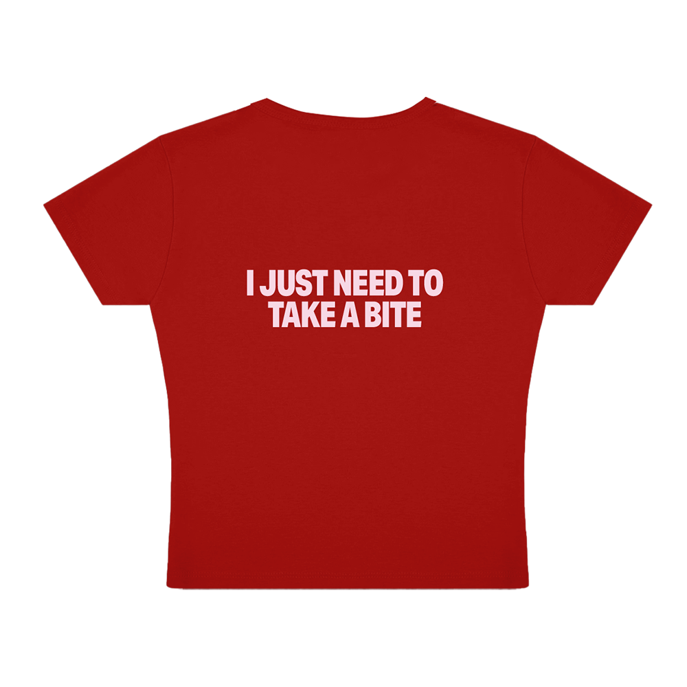 TAKE A BITE CHERRY RED TEE BACK