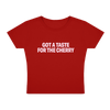 TAKE A BITE CHERRY RED TEE FRONT