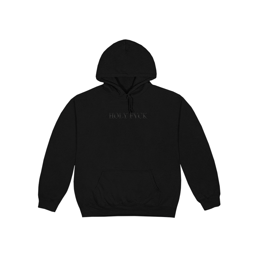 HOLY FVCK BLACK TONAL HOODIE Front