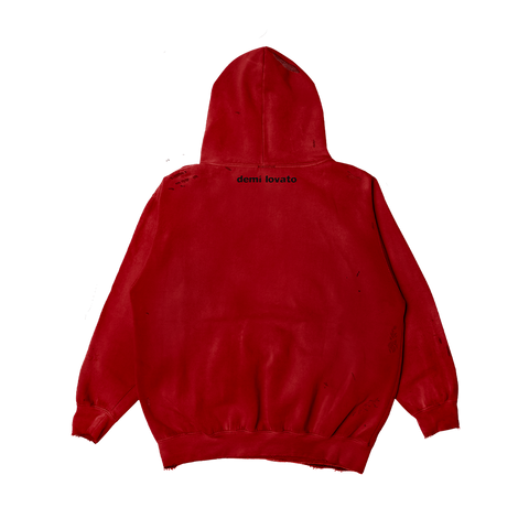 Heart Attack Anniversary Distressed Red Hoodie – Demi Lovato Official Store