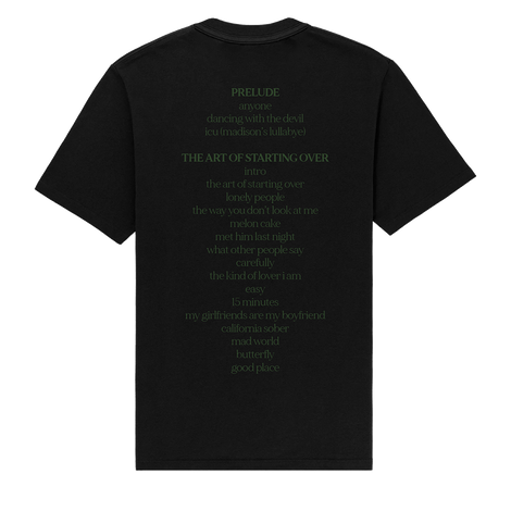 Dancing with the Devil... The Art of Starting Over Tracklisting Black T-Shirt Back